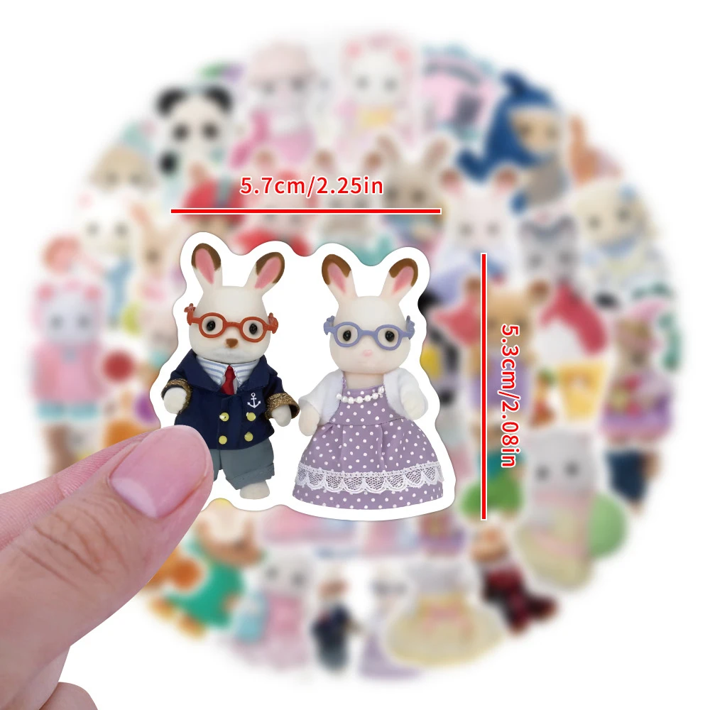 10/30/50/120pcs Kawaii Calico Critters Cartoon Stickers Waterproof Decals DIY Phone Laptop Scrapbook Bike Cute Sticker Kids Gift