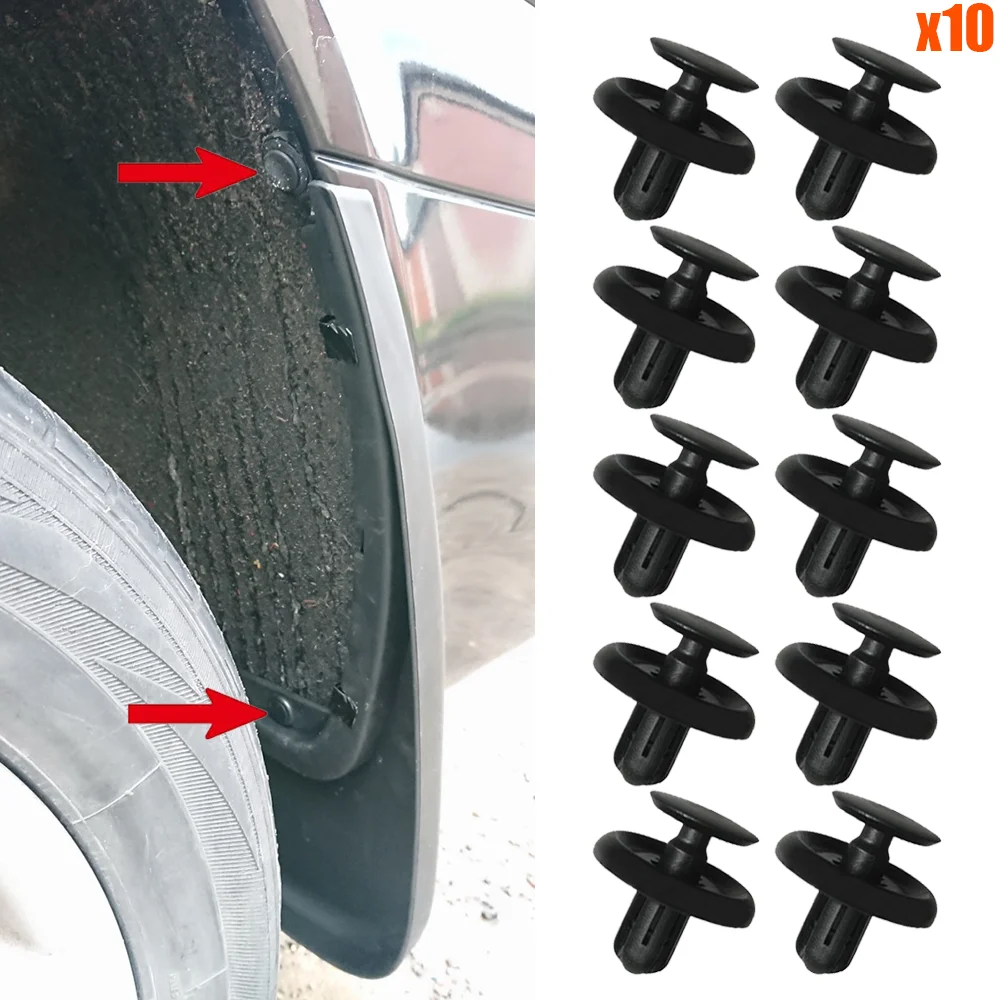 10Pcs Black Auto Engine Cover Clips Fastener For Toyota Avensis T250 T270 2003 2004 2005 2006 2007 2008 - 2018 90467-07201