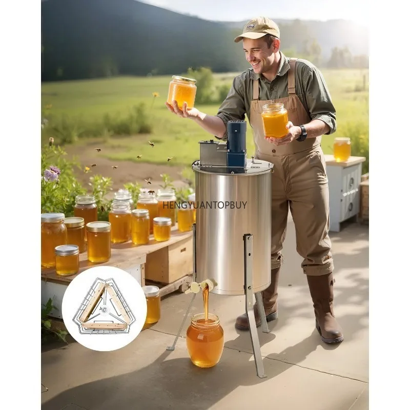 SucceBuy Height Adjus       Honey Spinner, Electric Extractor with Clear Transparent Lid