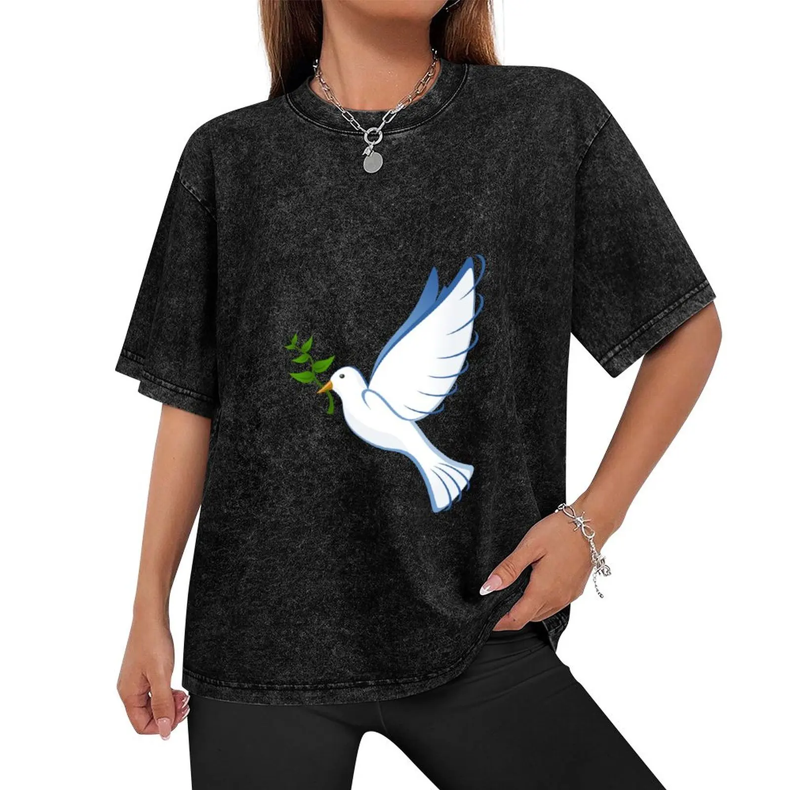 Bluebirds bite leaves T-Shirt cheap stuff plain oversized mens cotton t shirts