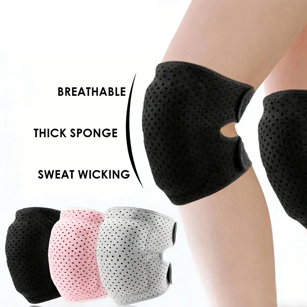 1 Pieza de Rodillera Deportiva de Compresión, Protector de Rodilla Elástico, Rodillera de Esponja Gruesa, Soporte para Baile, Ejercicio y Entrenamiento