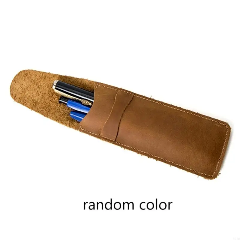 A9BD Vintage Leather Pen Pocket Small Pen for Office Women Men Business Travel