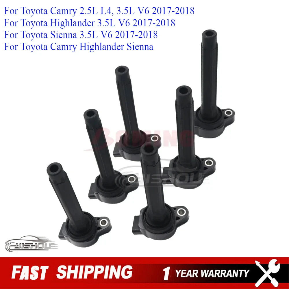 

90919-T2010 Автомобильные катушки зажигания для Toyota Sienna Camry Highlander 3.5L 2017-2018 90919T2010 90919-A2013 90919A2013 90919T2011