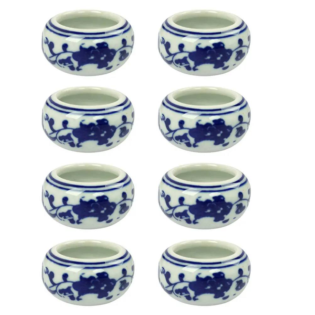 8Pcs Calligraphy Ink Dish Ceramic Ink Plates Portable Lightweight for Painting Brush Calligraphy Stationery Supplies