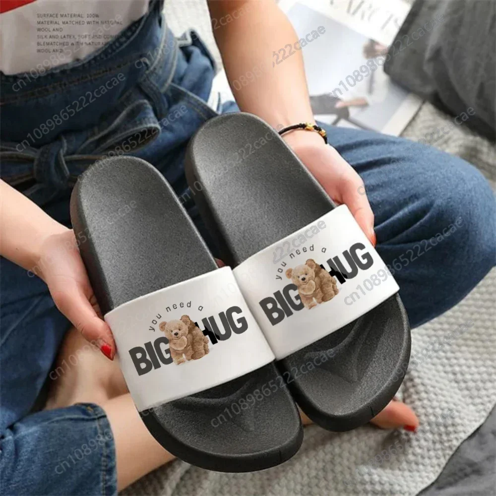 

Summer Outdoor Slides Sandals Motorcycle Bear Print Graphic Indoor Slipper Female Shoes Women Home Slippers Animal Printing