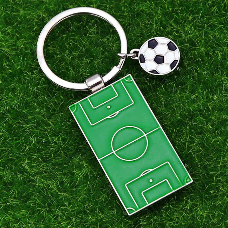 Football Field Soccer Key Chain Holder Playground Sports Souvenir Keyring Ornament Keychains Jewelry Football Fans Club Gift