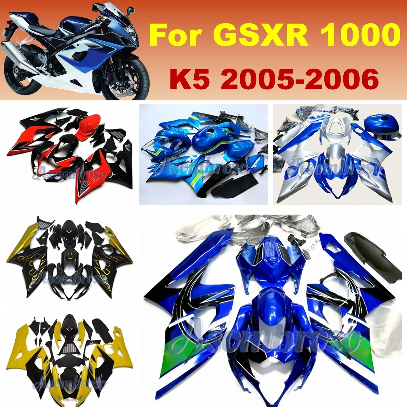 ABS Plastic Fairing Kits For GSXR1000 2005 2006 K5 GSXR 1000 05 06 Motorcycle complete set Bodywork set