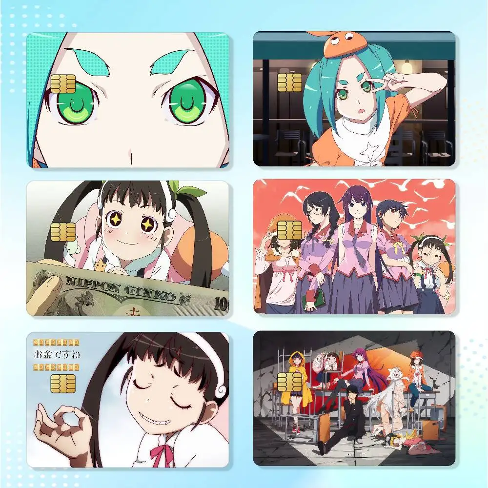 Novel M-Monogatari Series Credit Skin Cover Card Stickers 4PCS Film Bus Pass Front Decoration Bank Debit Waterproof