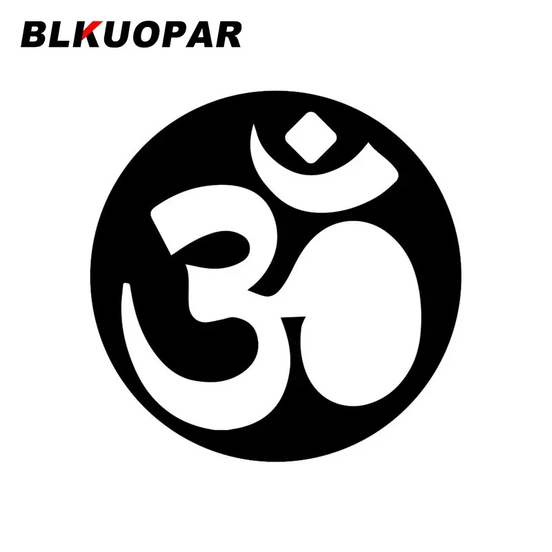 BLKUOPAR OM Buddha Hindu Yoga Symbol Car Stickers Creative Personality Anime Die-cut Scratch-Proof Refrigerator Car Goods