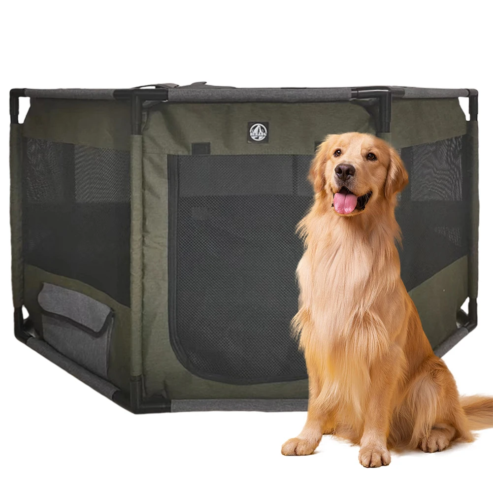 

Octagon Breathable Mesh Dog Crate Oxford Fabric Portable Kennel Cage Waterproof Pet Octagonal Cage Fence for Cats Rabbits Dogs