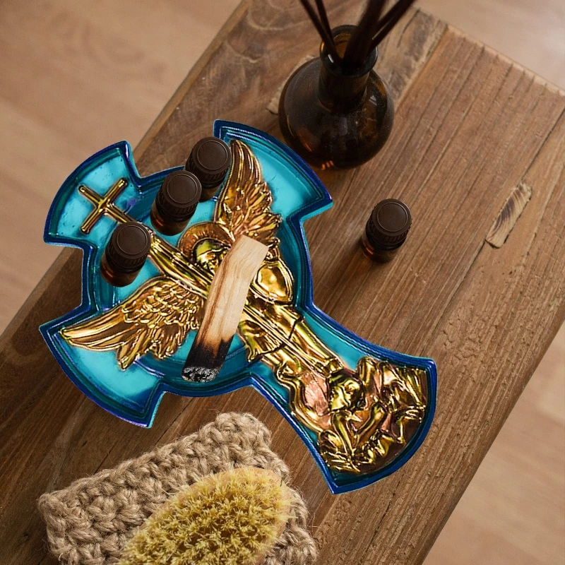 

3D архангел Святого Михаила, смоляная форма, силиконовый поднос для хранения ювелирных изделий, гипсовые украшения, новинка