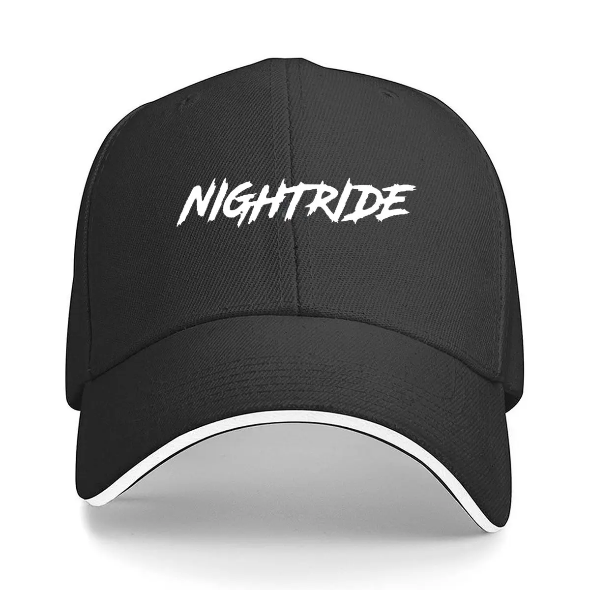 

Nightride - Bold, Edgy Text Design Sandwich Baseball Cap