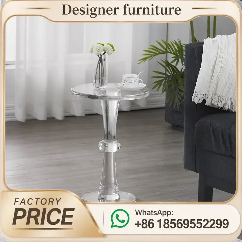 Modern Acrylic Side Table Minimalist End Table For Living Room Hotel Office Apartment Furniture Contemporary Design