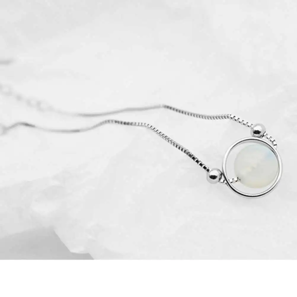 

Opal Bracelet Minimalist Women Elegant Bangle Sterling Silver Wrist Chain Student