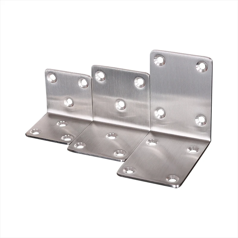 1/4PCS Thickness 2mm 304 Stainless Steel Furniture Hardware Corner Brackets  90 Degree Connector L-shaped Support w/  Screws