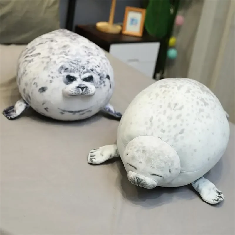 Kawaii Seal Pillow Chubby 3D Novelty Sea Lion Doll Plush Stuffed Toy Baby Sleeping Throw Pillow Gifts for Kids Girls