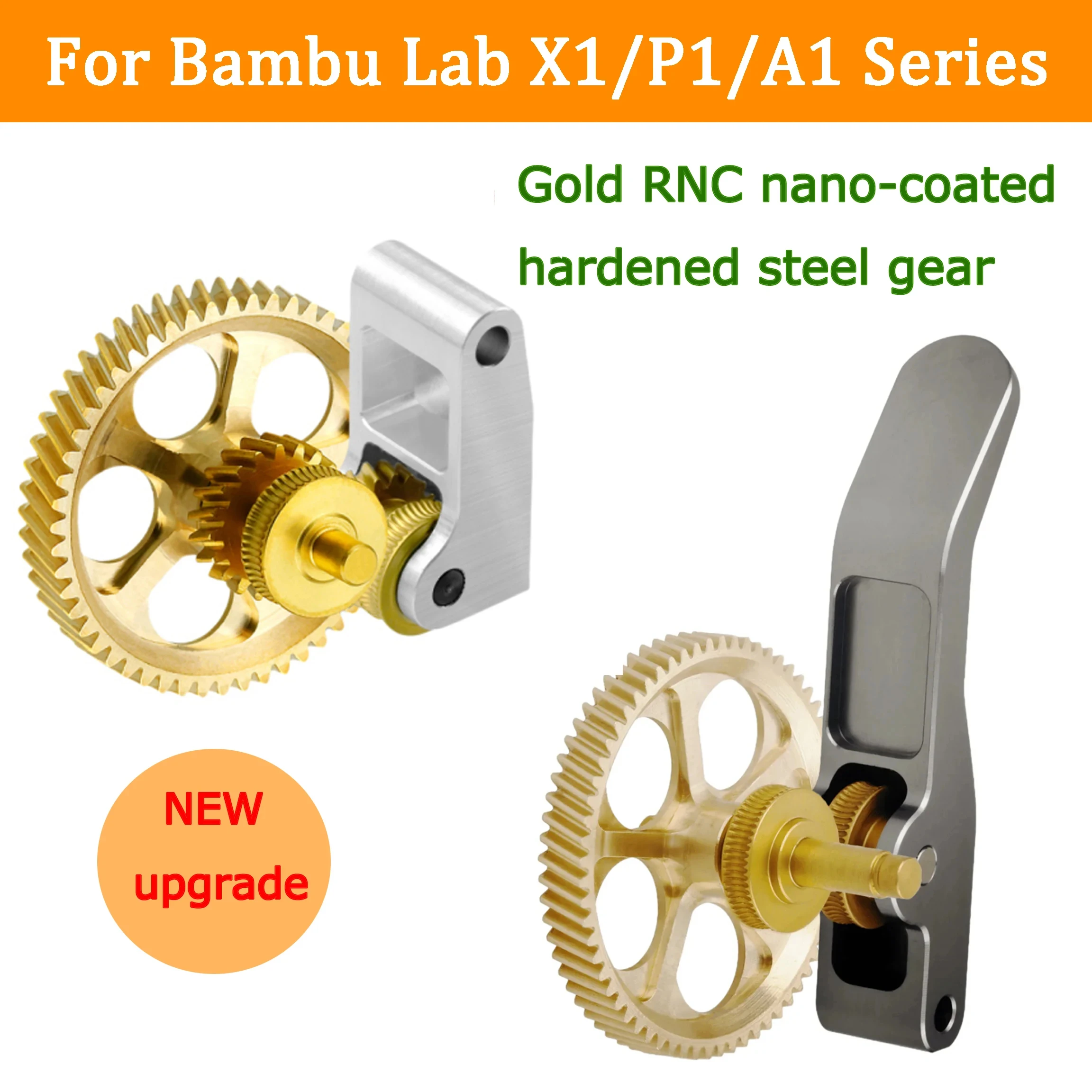 

For Bambu Lab A1 A1 Mini P1P P1S X1C Upgrade Full Metal Extruder Gear Claw Gear RNC Nano-Coated Helical Gear Wear Resistant