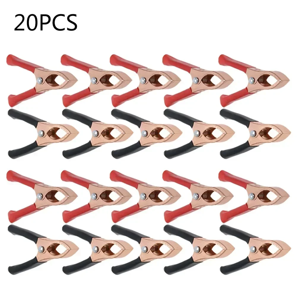 2/10/20pcs 30A 70mm Car Clips Connector Battery Test Lead Clips Insulated Clamp Connector Opening Size 25mm