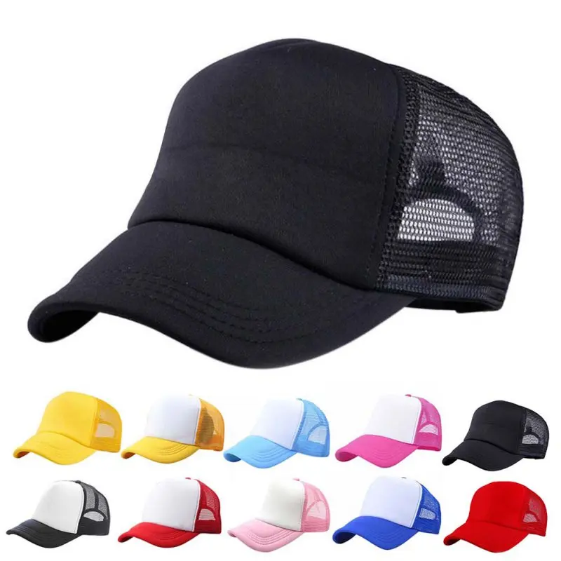 Gorras informales transpirables de media malla para niños, gorra de béisbol para niños, gorras de sol para niños, sombrero de camionero ajustable,