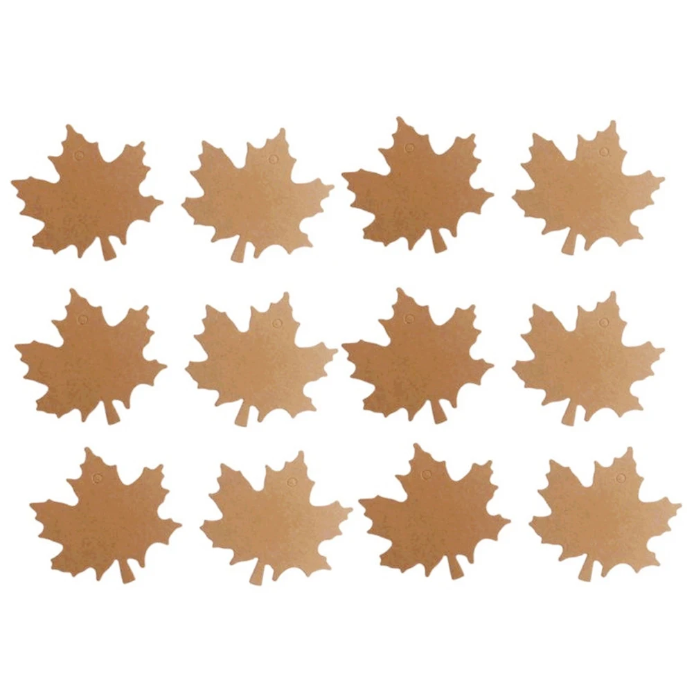 

100 Pcs Maple Leaf Labels Cowhide Color Hanging Tag The Gift Baking Fall Leaves