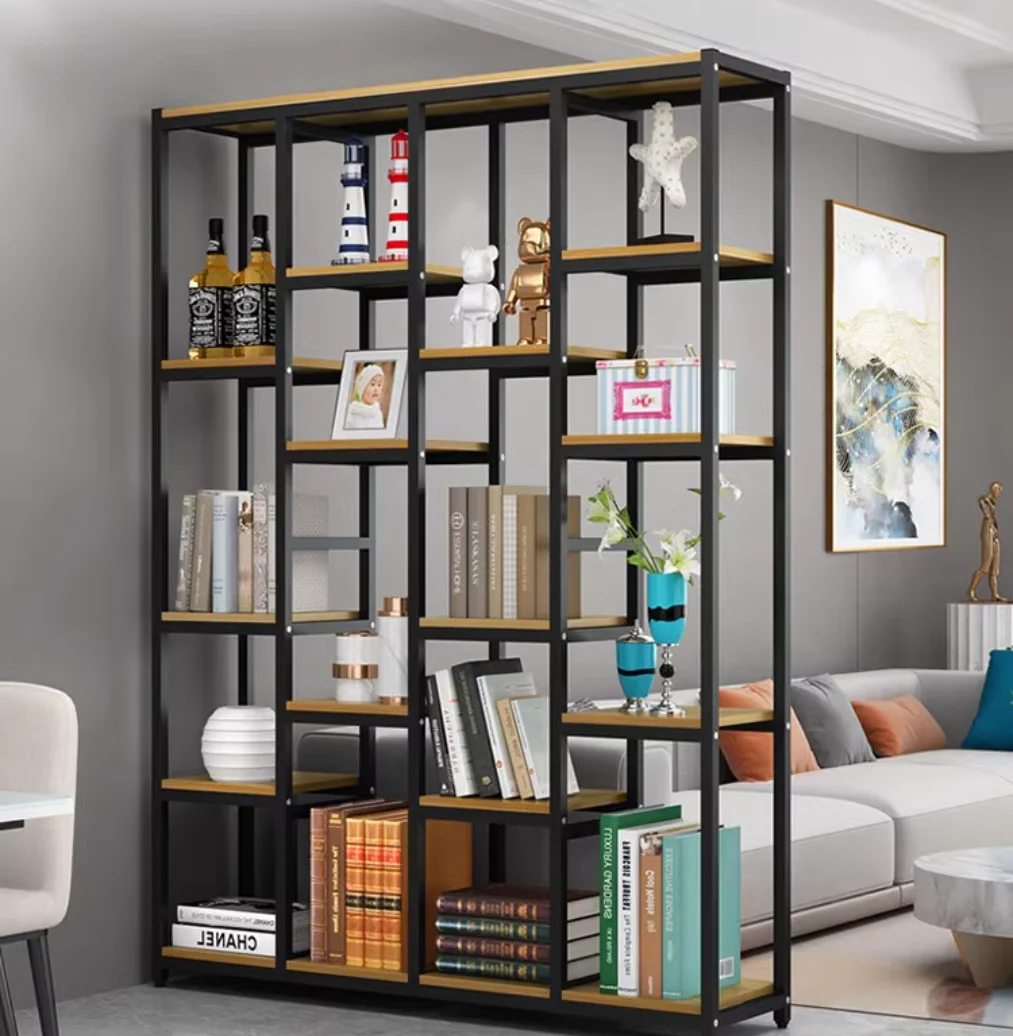 

Storage shelf Multi-layer office partition simple combination shelf porch cabinet steel and wood bookshelf display shelf