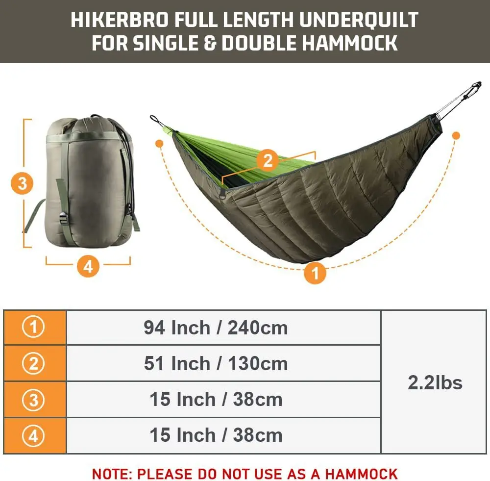 WDVBHY Outdoor Camping Thickened Hammock Warm Cover Autumn And Winter Windproof Cold Cotton Hammock Insulation Hammock Cover