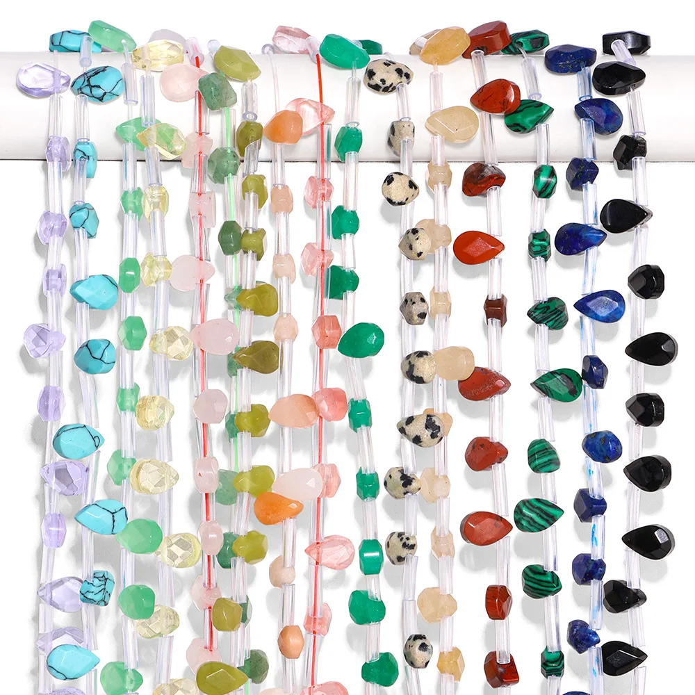6*9mm Naturstein Tropfenperlen, Gemischte Farben Wassertropfen Lose Perlen für DIY Schmuckherstellung Armband Halskette Zubehör – Detail 2