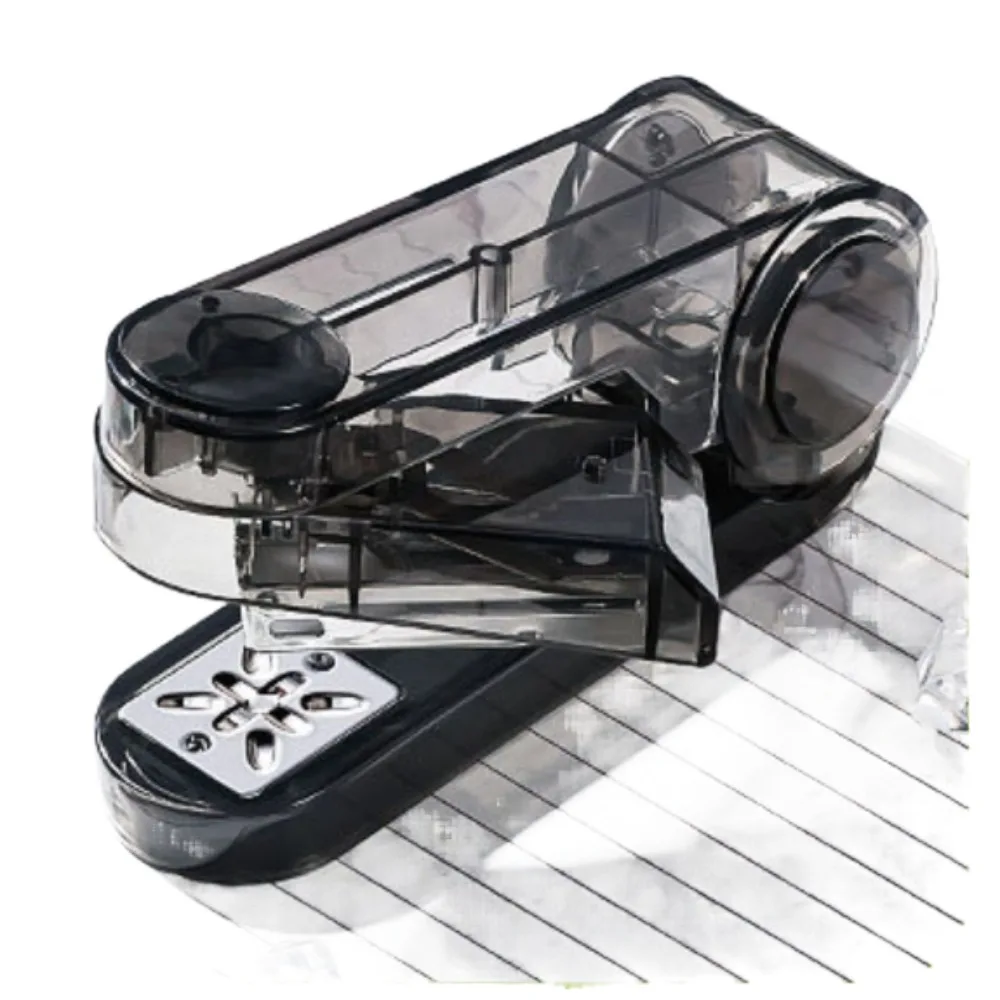 Manual 360° Rotatable Stapler Bookbinding Tool Plastic Transparent Stapler Portable Creative Paper Stapler Office Supplies