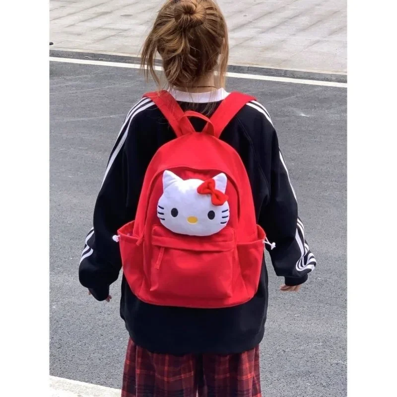 MBTI Rote Hello Kitty Rucksäcke für Frauen, niedlich, große Kapazität, japanische Mode, Original-Rucksack, College-Stil, Kawaii-Frauentasche