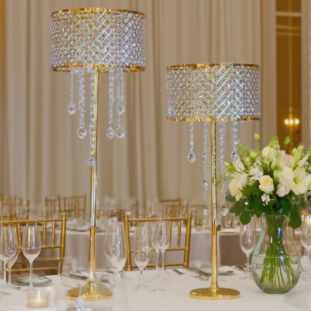 

6pcs)80/120cm)f20 Wedding Aisle Decoration Gold Metal Wedding Flower Stand Road Lead centerpieces