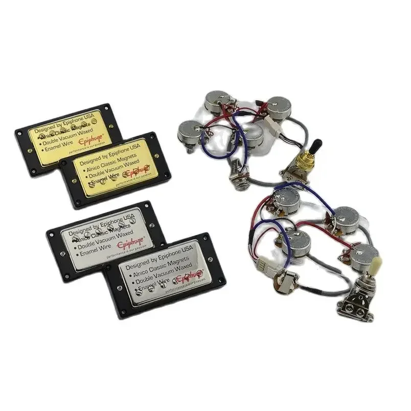 

1 комплект, оригинальная стандартная электрогитара Alnico Humbucker, звукосниматель, никель/золотая крышка, детали гитары