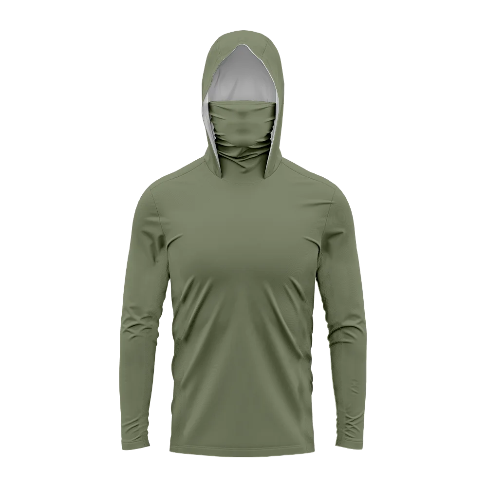 Herren UPF50+ Einfarbiger Angel-Hoodie mit integrierter Gesichtsmaske, leicht, langärmelig, schnelltrocknend, für Wandern und Bootfahren, in mehreren Farben – Detail 8