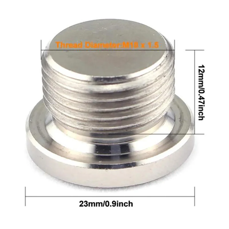Sensor de oxígeno M18X1.5, tuerca de tapón de acero inoxidable, Kit de tapa de montaje escalonado, tapón de tuerca, tuerca de banda ancha, montaje de tapones de soldadura