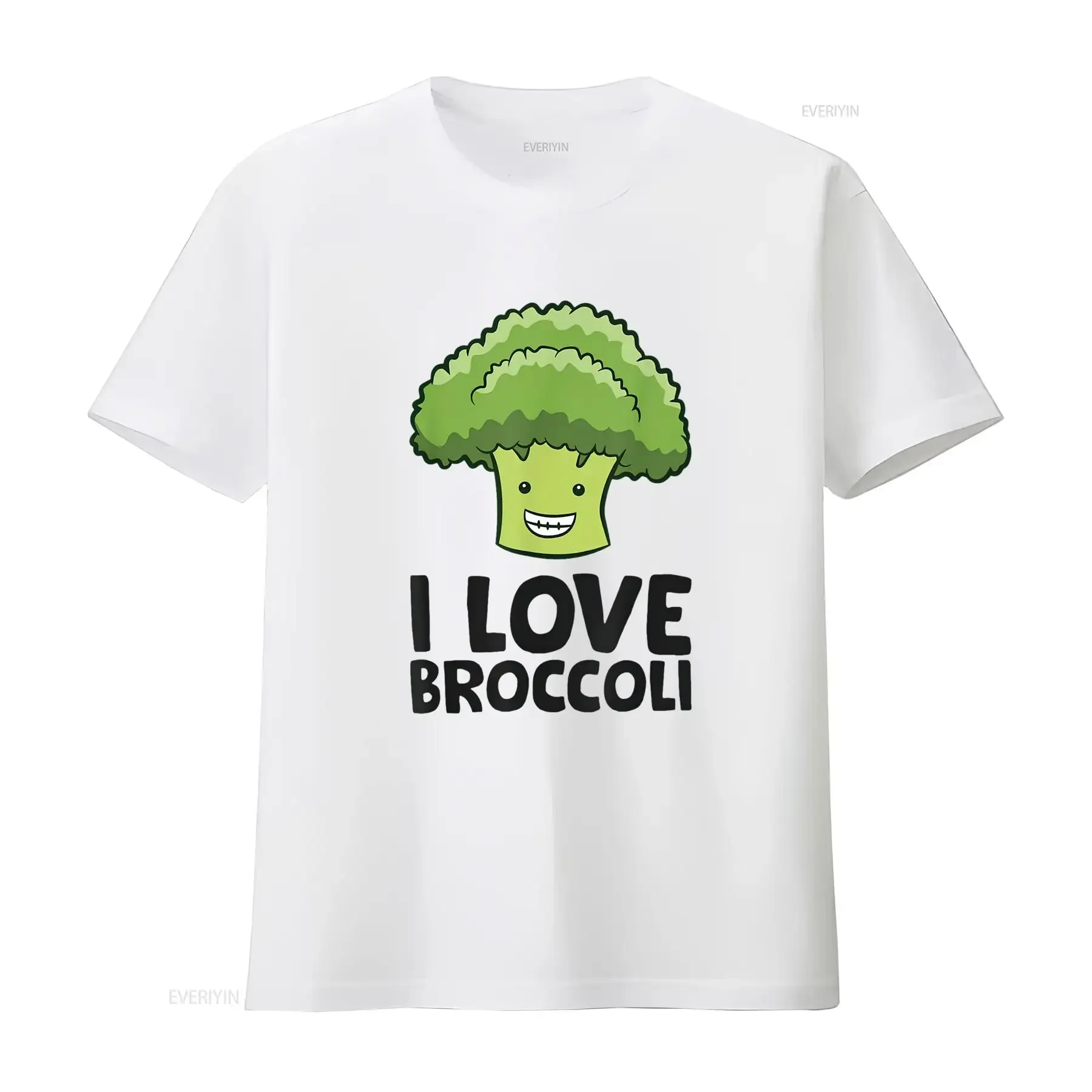 

Забавная футболка Broccoli Lover I Love, винтажный стираный эластичный универсальный топ для повседневной носки, удобный, мягкий, слегка с рисунком