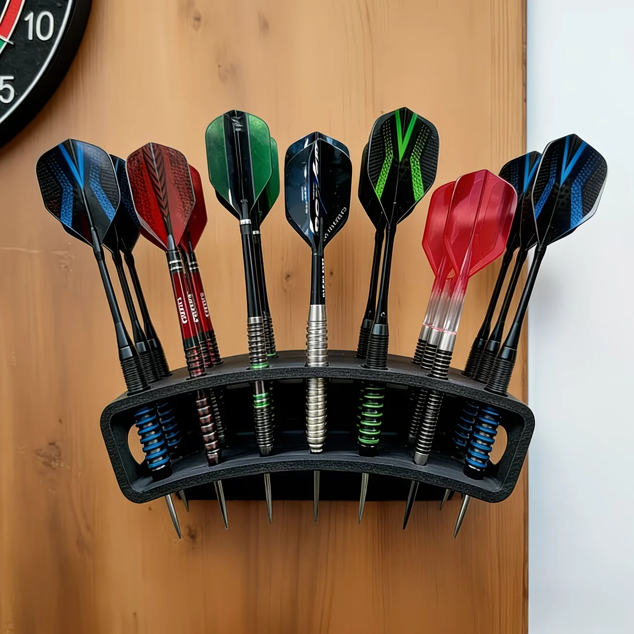 21-slot Wall-mounted Dart Display Rack, Can Hold 21 Darts Perfect Gift for Halloween / Christmas Wall Organizer Without Screws
