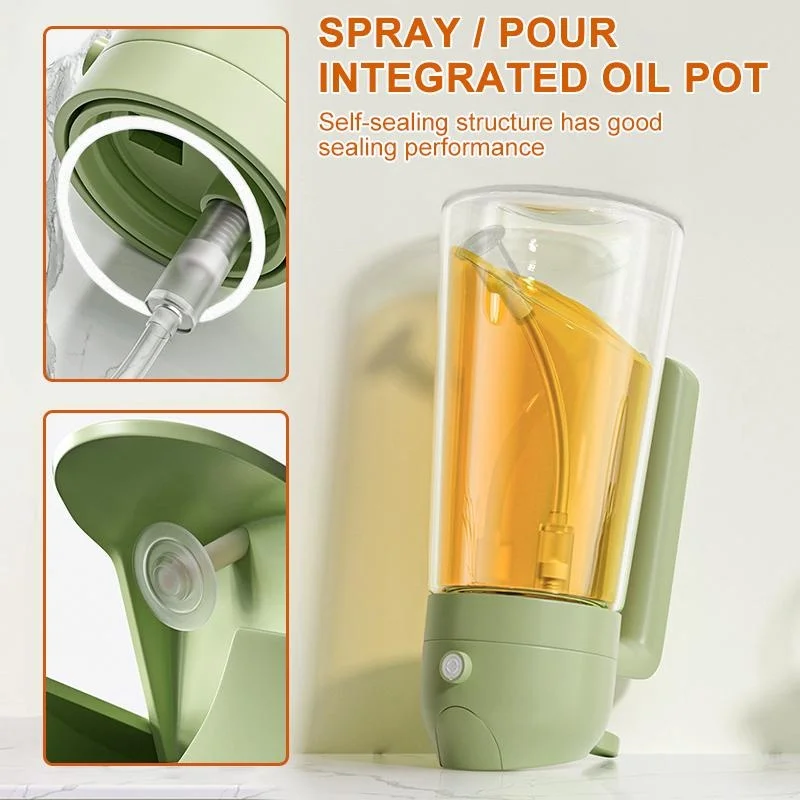 Olive Oil Dispenser,2 in 1 Oil Sprayer for Cooking,470ml Oil Spray Bottle with Pourer, Food-grade Oil Dispenser and Oil Sprayer