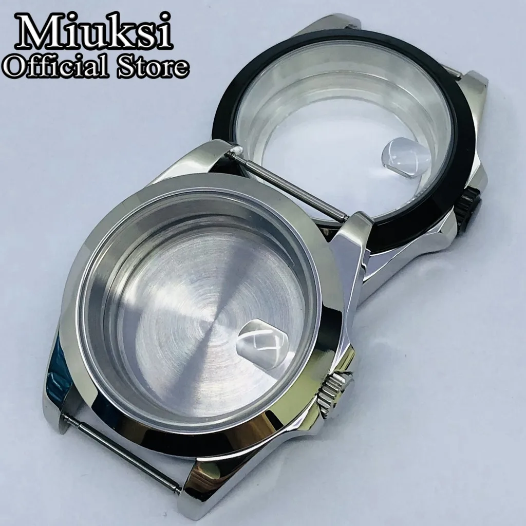 Miuksi 36mm/40mm silver gold black watch case sapphire glass fit NH35 NH36 NH34 ETA2824 PT5000 movement