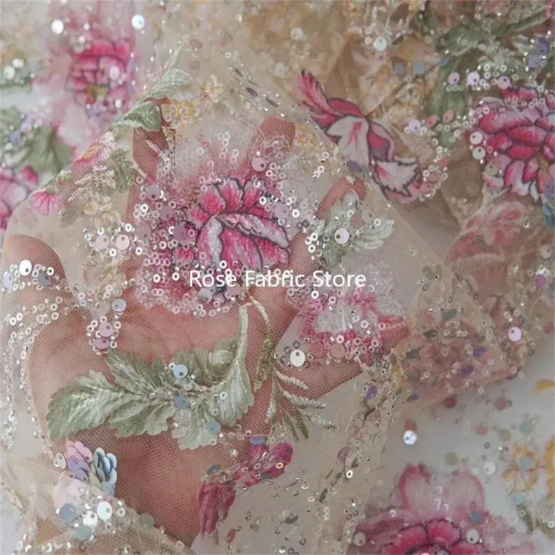 

Вышивка розового лотоса, кружевная ткань, блестки, бисер, аппликация, цветок для торжественного платья, платья, праздничного праздника, кутюр, платья для девочек