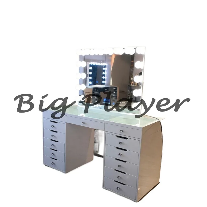 Europäisches und amerikanisches Schlafzimmermöbel-Set, Kommode, Leuchtdiode mit Spiegel