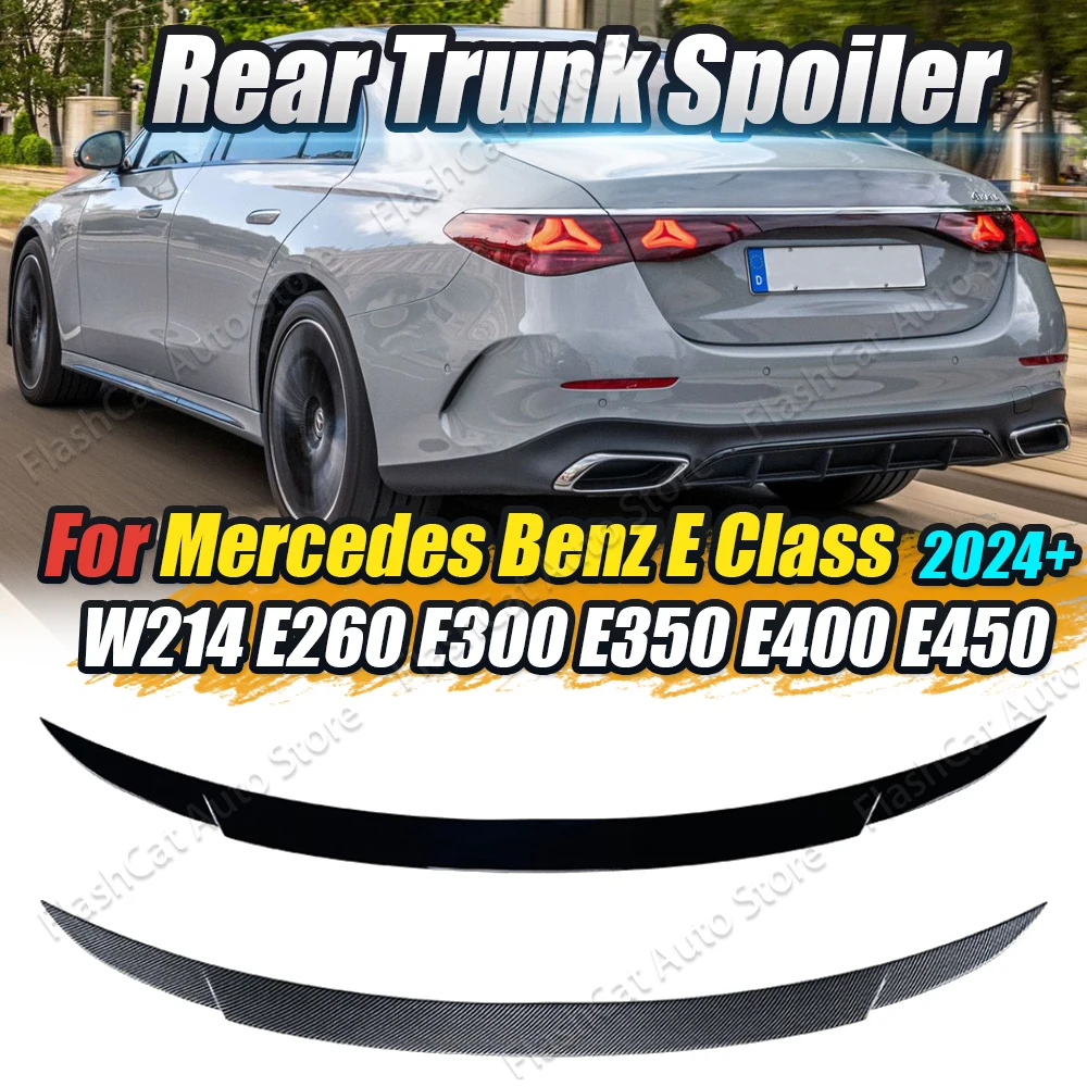 

Car Rear Trunk Roof Spoiler For Mercedes Benz E Class W214 Tail Wing Lip E260 E300 2024 Gloss Black Carbon Body Kits Tuning