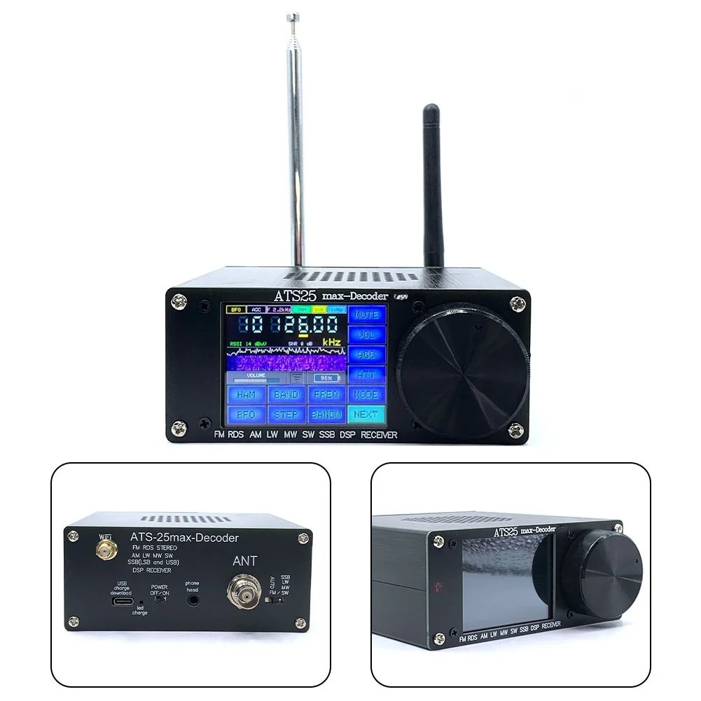 All Band Signal Pick Up Unit 25Max SI4732 Digital Signal Processing FM LW Medium Wave SW SSB 2.4 Inch Portable Testing Gear