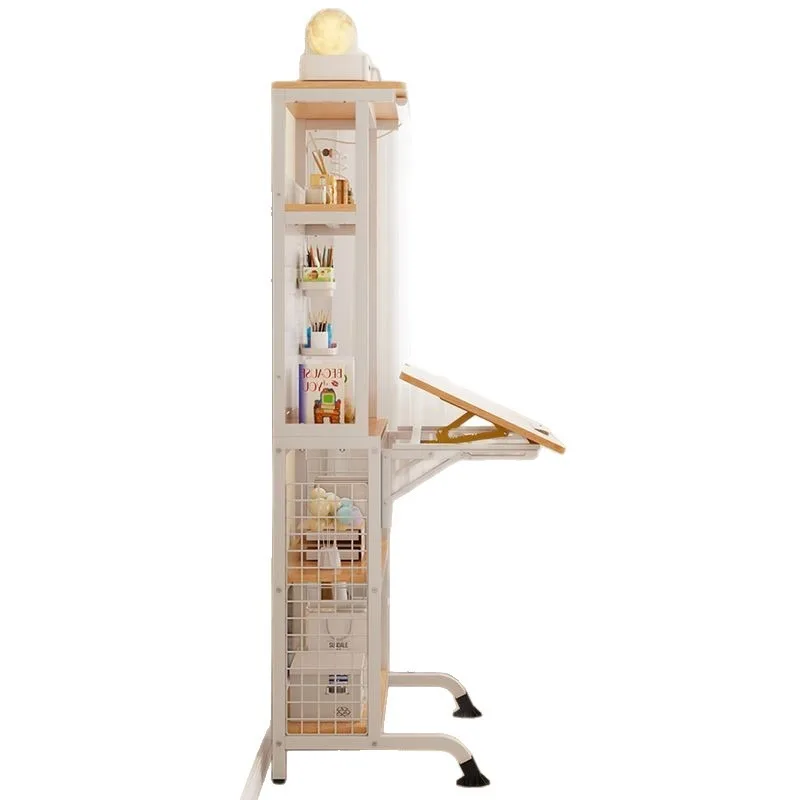 

Hole board computer desk, small folding table, multi-functional bookcase