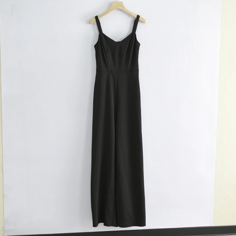 

Ele Bla-Piece Rer Women's Spring Autumn Off-oulder Slimming Strap High Waist Wide Leg Pants Commute Sle