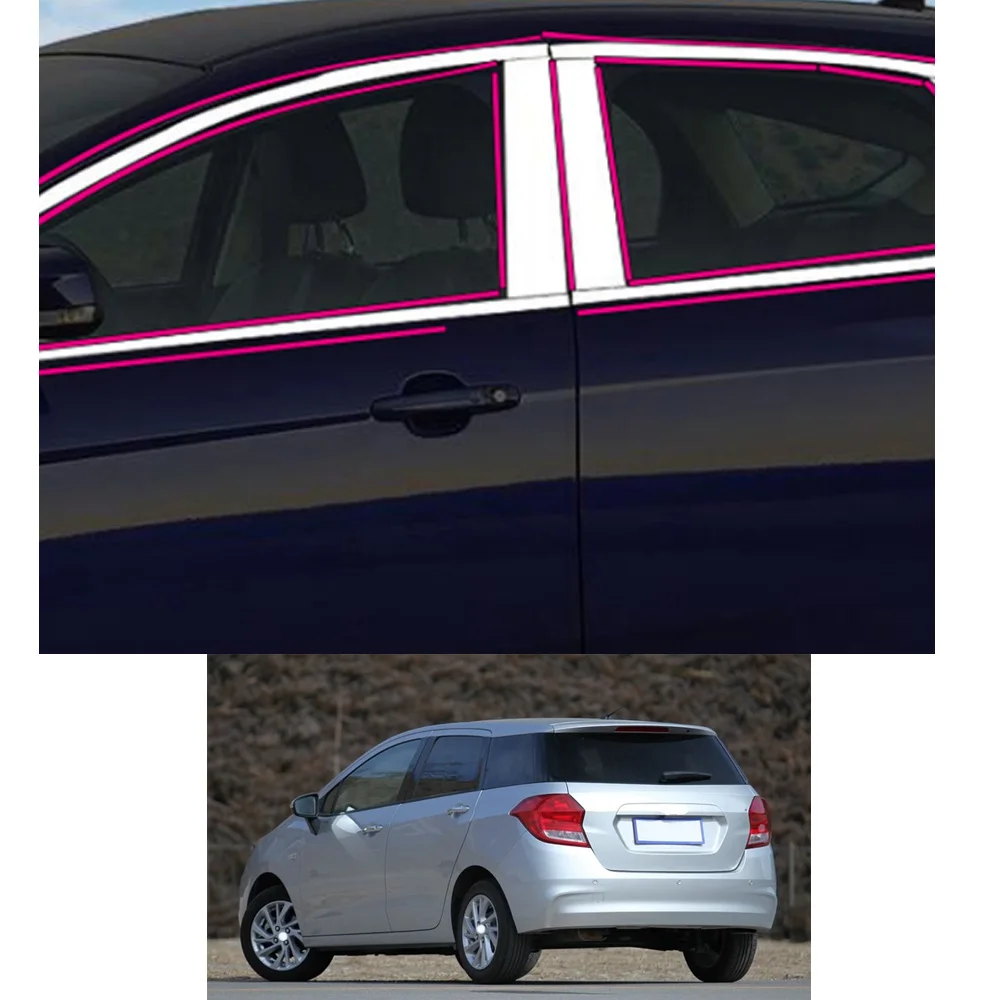 

For Chevrolet LOVA RV 2016 2017 2018 Car Sticker Garnish Pillar Window Middle Strip Trim Frame Hoods Parts