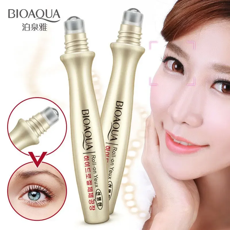 BIOAQUA Ball Roller Eye Cream Anti-Puffiness Anti-Wrinkle Remove Dark Circles Moisturizing Hydrating Whitening Firming Eye Serum