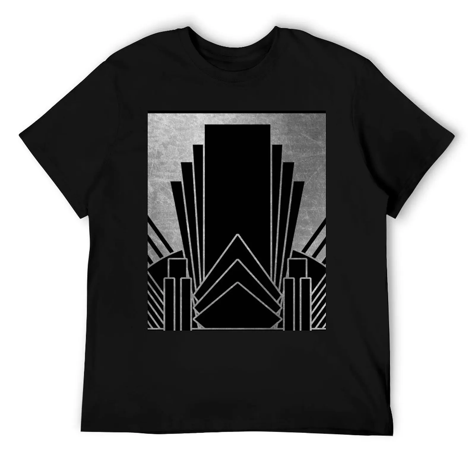 

Silver art deco design T-Shirt t shirts for man cotton soft t shirts for man graphic funny man t shirt luxury T-Shirt