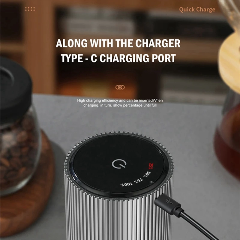 Electric Coffee Bean Grinder Portable Coffee Mill Grinder Stainless Steel Grinding Core USB Coffee Grinder For Kitchen