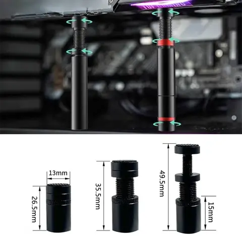 Graphics Card GPU Support Bracket Video Card Sag Holder Bracket GPU Holder Adjustable Telescopic Aluminum Alloy Desktop Holder