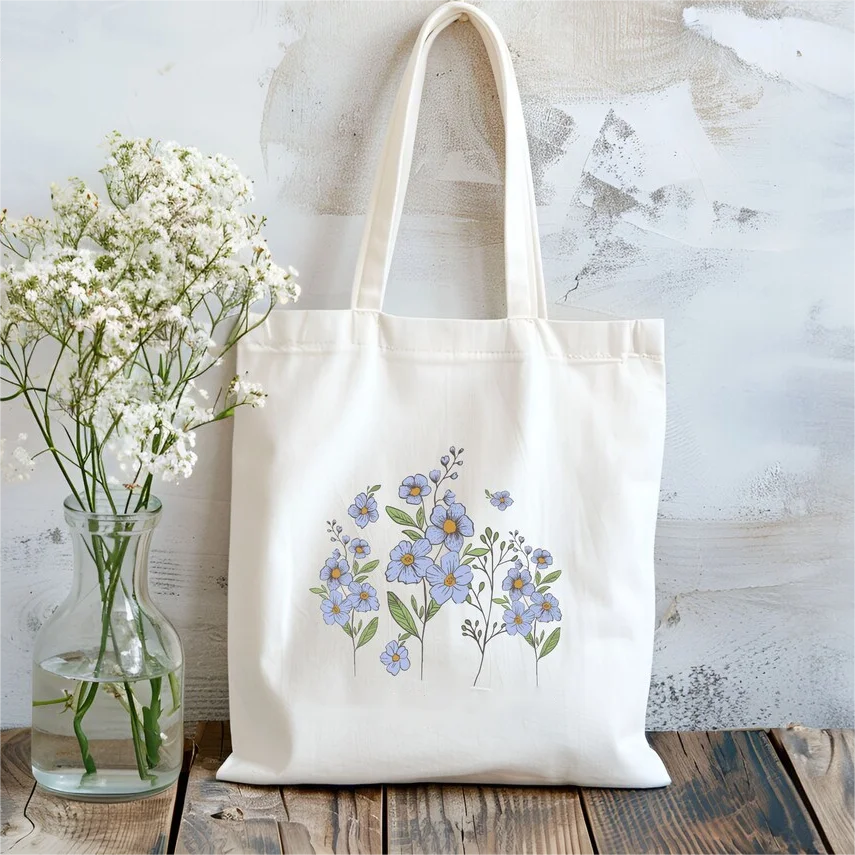 야생화 토트백, 플로럴 보태니컬 토트백, 꽃무늬 숄더백 - Tote Bag Canvas Print 리뷰 및 가격