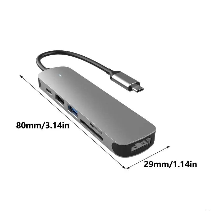 4/6 en 1 centros USB con puerto tipo C para datos velocidad rápida y expansión accesoria K1KF